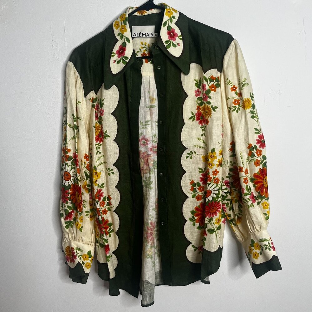 ALEMAIS Elisabetta floral-print linen shirt !!